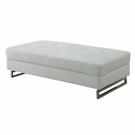 Homeroots White Ottoman 63 x 32 x 19 in. 366201